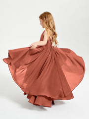 Robes de Demoiselle d'Honneur Junior en Mousseline Rouille