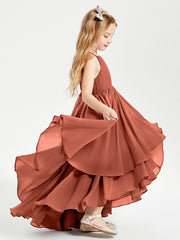 Robes de Demoiselle d'Honneur Junior en Mousseline Rouille