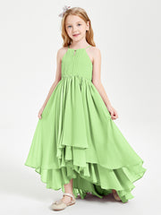 Robes de Demoiselle d'Honneur Junior en Mousseline Sauge