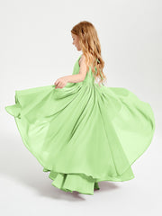 Robes de Demoiselle d'Honneur Junior en Mousseline Sauge