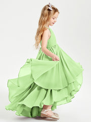 Robes de Demoiselle d'Honneur Junior en Mousseline Sauge