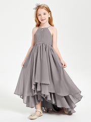 Robes de Demoiselle d'Honneur Junior en Mousseline Argent