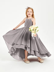 Robes de Demoiselle d'Honneur Junior en Mousseline Argent