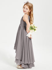 Robes de Demoiselle d'Honneur Junior en Mousseline Argent