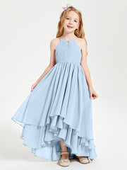 Robes de Demoiselle d'Honneur Junior en Mousseline Bleu Ciel