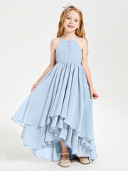 Robes de Demoiselle d'Honneur Junior en Mousseline Bleu Ciel
