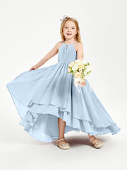Robes de Demoiselle d'Honneur Junior en Mousseline Bleu Ciel
