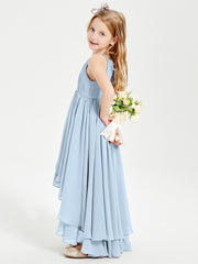 Robes de Demoiselle d'Honneur Junior en Mousseline Bleu Ciel