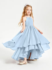 Robes de Demoiselle d'Honneur Junior en Mousseline Bleu Ciel