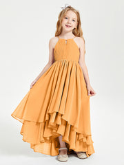 Robes de Demoiselle d'Honneur Junior en Mousseline Mandarine