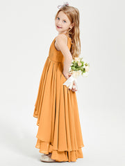 Robes de Demoiselle d'Honneur Junior en Mousseline Mandarine