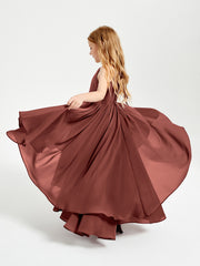 Robes de Demoiselle d'Honneur Junior en Mousseline Terracotta