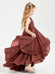 Robes de Demoiselle d'Honneur Junior en Mousseline Terracotta