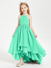 Robes de Demoiselle d'Honneur Junior en Mousseline Turquoise