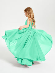 Robes de Demoiselle d'Honneur Junior en Mousseline Turquoise