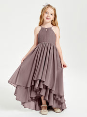 Robes de Demoiselle d'Honneur Junior en Mousseline Vintage Mauve