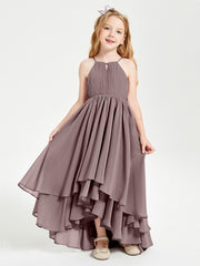 Robes de Demoiselle d'Honneur Junior en Mousseline Vintage Mauve