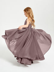 Robes de Demoiselle d'Honneur Junior en Mousseline Vintage Mauve