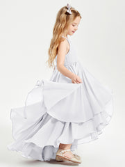 Robes de Demoiselle d'Honneur Junior en Mousseline Blanc