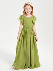 Robes de Demoiselle d'Honneur Junior avec Manches Flottantes en Dentelle Trèfle