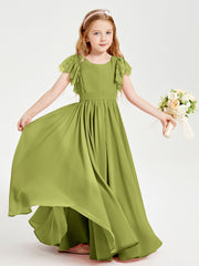 Robes de Demoiselle d'Honneur Junior avec Manches Flottantes en Dentelle Trèfle
