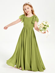 Robes de Demoiselle d'Honneur Junior avec Manches Flottantes en Dentelle Trèfle