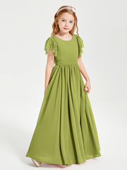 Robes de Demoiselle d'Honneur Junior avec Manches Flottantes en Dentelle Trèfle