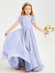 Robes de Demoiselle d'Honneur Junior avec Manches Flottantes en Dentelle Lavande