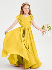 Robes de Demoiselle d'Honneur Junior avec Manches Flottantes en Dentelle Souci