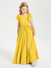 Robes de Demoiselle d'Honneur Junior avec Manches Flottantes en Dentelle Souci