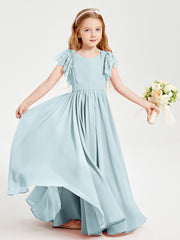 Robes de Demoiselle d'Honneur Junior avec Manches Flottantes en Dentelle Brume