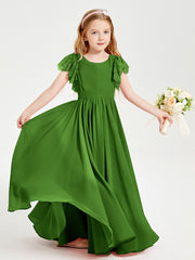 Robes de Demoiselle d'Honneur Junior avec Manches Flottantes en Dentelle Mousse