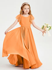 Robes de Demoiselle d'Honneur Junior avec Manches Flottantes en Dentelle Orange