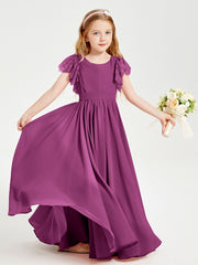 Robes de Demoiselle d'Honneur Junior avec Manches Flottantes en Dentelle Orchidee