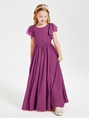 Robes de Demoiselle d'Honneur Junior avec Manches Flottantes en Dentelle Orchidee