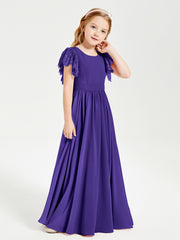 Robes de Demoiselle d'Honneur Junior avec Manches Flottantes en Dentelle Régence