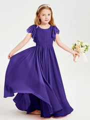 Robes de Demoiselle d'Honneur Junior avec Manches Flottantes en Dentelle Régence