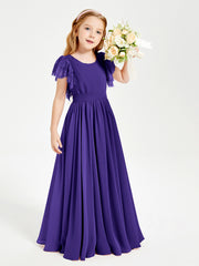 Robes de Demoiselle d'Honneur Junior avec Manches Flottantes en Dentelle Régence