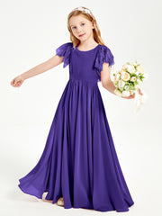 Robes de Demoiselle d'Honneur Junior avec Manches Flottantes en Dentelle Régence