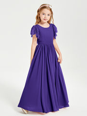 Robes de Demoiselle d'Honneur Junior avec Manches Flottantes en Dentelle Régence