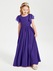 Robes de Demoiselle d'Honneur Junior avec Manches Flottantes en Dentelle Régence