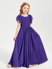 Robes de Demoiselle d'Honneur Junior avec Manches Flottantes en Dentelle Régence