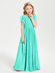 Robes de Demoiselle d'Honneur Junior avec Manches Flottantes en Dentelle Spa