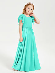 Robes de Demoiselle d'Honneur Junior avec Manches Flottantes en Dentelle Spa