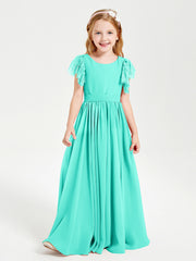 Robes de Demoiselle d'Honneur Junior avec Manches Flottantes en Dentelle Spa