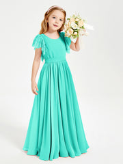 Robes de Demoiselle d'Honneur Junior avec Manches Flottantes en Dentelle Spa