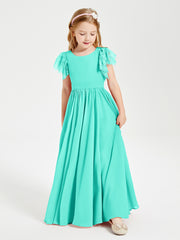 Robes de Demoiselle d'Honneur Junior avec Manches Flottantes en Dentelle Spa