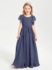 Robes de Demoiselle d'Honneur Junior avec Manches Flottantes en Dentelle Orageux