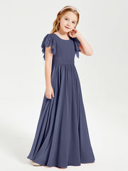 Robes de Demoiselle d'Honneur Junior avec Manches Flottantes en Dentelle Orageux