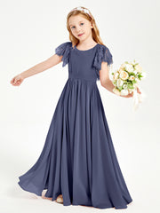 Robes de Demoiselle d'Honneur Junior avec Manches Flottantes en Dentelle Orageux